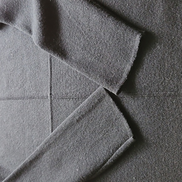 Talbots Black Merino Wool Midi Sweater Dress Long Sleeve L Petite - Picture 8 of 14